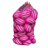 7" Pink and White Spiral Foam Football (Sack of 40)