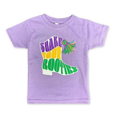 Youth Lavender Mardi Gras Shake Your Booties T-Shirt (Each)