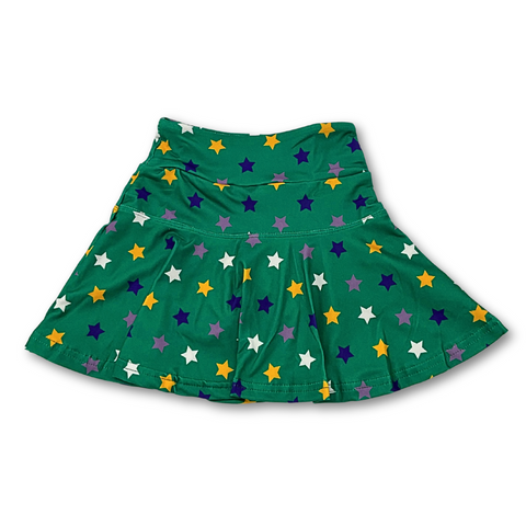 Youth Green Mardi Gras Star Skort (Each)