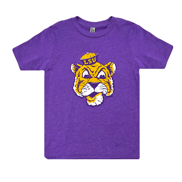 Youth Purple Vintage Mike the Tiger T-Shirt (Each) – Mardi Gras Spot