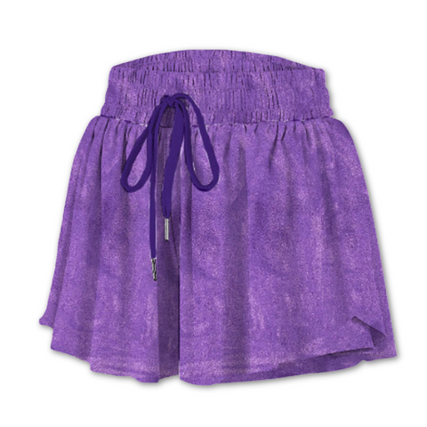 Children's Purple Shimmer Flowy Shorts (Each)