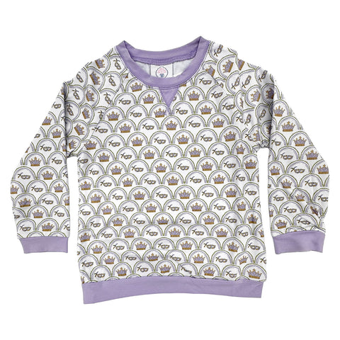 Children's White and Lavender Crown and Mask Pullover (Each)
