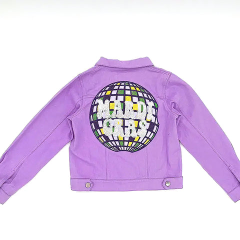 Children's Lavender Mardi Gras Disco Jean Jacket (Each)