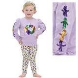 Children's Lavender Mardi Gras Sequin King Cake and Babies Sweater (Each)