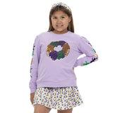 Children's Lavender Mardi Gras Sequin King Cake and Babies Sweater (Each)
