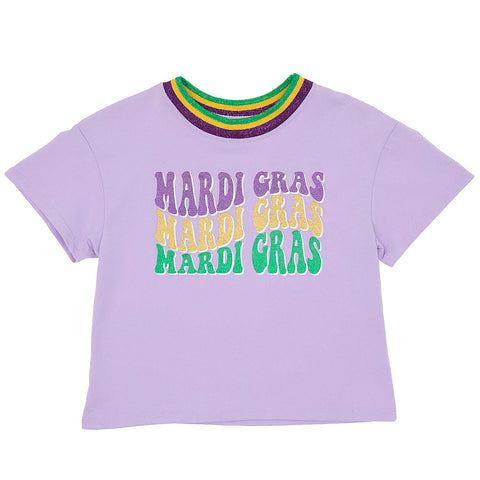 Children's Lavender Mardi Gras Glitter Shirt (Each)