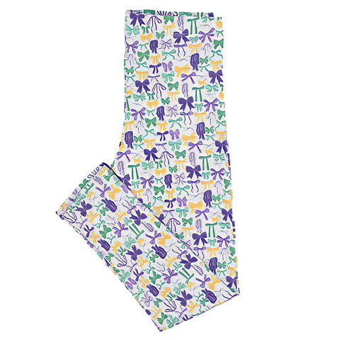 Children's Mardi Gras Bow Leggings (Each)