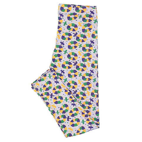 Children's Mardi Gras King Cake and Babies Leggings (Each)