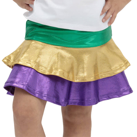 Children's Mardi Gras Shimmer Ruffle Skort (Each)