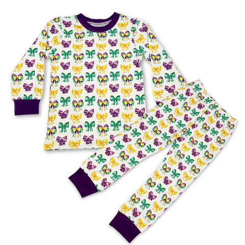 Children's Mardi Gras Bow Pajamas  (Each)