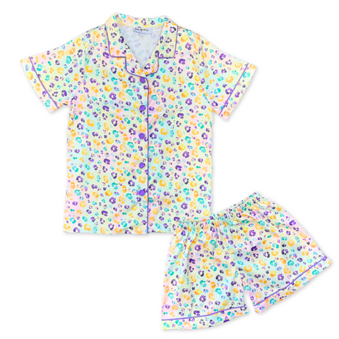 Children's Mardi Gras Cheetah Silk Pajamas (Each)
