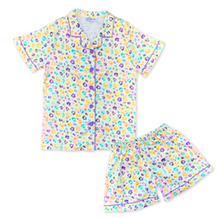 Children's Mardi Gras Cheetah Silk Satin Pajamas (Each)