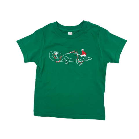 Children's Green Christmas Merry Gator T-Shirt (Each)