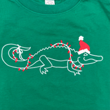 Children's Green Christmas Merry Gator T-Shirt (Each)