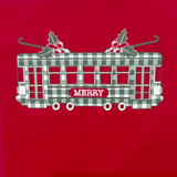 Children's Red Christmas Gingham Streetcar T-Shirt (Each)