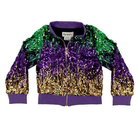 Children's Mardi Gras Sequin Zip Up Jacket (Each)