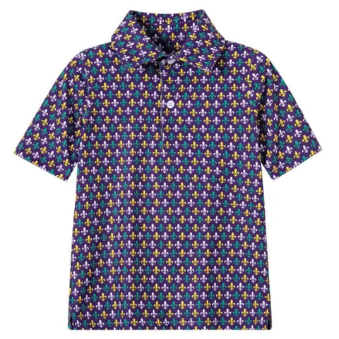Children's Mardi Gras Fleur de Lis Collared Shirt (Each)