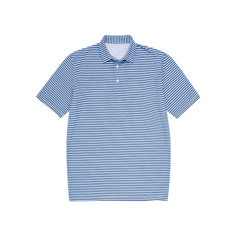 Kids Navy, White and Blue Striped Polo (Each)