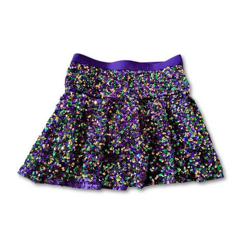 Kids Mardi Gras Sequin Velvet Skort (Each)