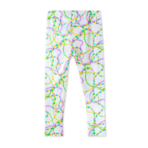Just Here for the Beads Organic Cotton Mardi Gras Leggings (Each)