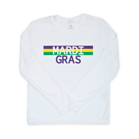 White Mardi Gras Dri-Fit Shirt (Each)