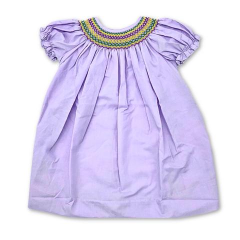 Mardi Gras Smocked Dress Kids - (Each)