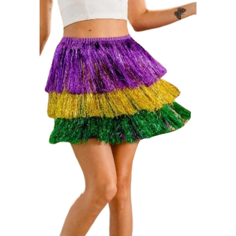 Mardi Gras Tiered Tinsel Fringe Skirt (Each) – Mardi Gras Spot