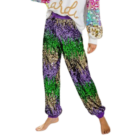 Mardi Gras Sequin Color Block Pants (Each)