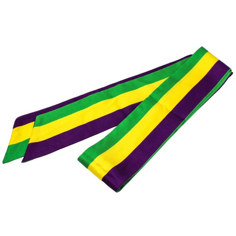 Purple, Green, and Yellow Striped Skinny Scarf (Each)