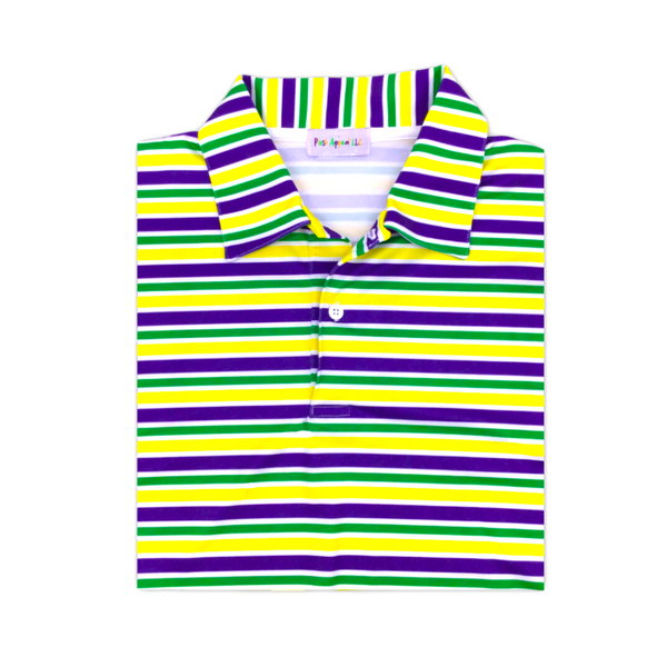 Mardi gras striped clearance polo