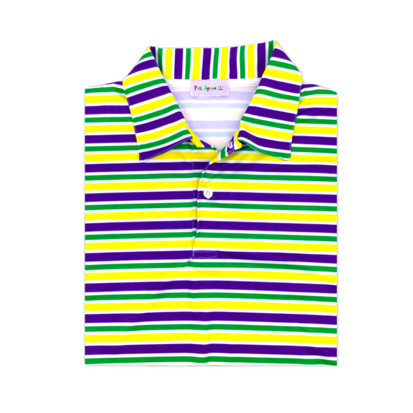 Mardi gras striped sales polo