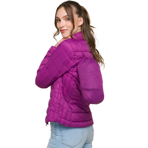 Lilac Padded Lightweight Coat, Women