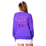 Purple Game Day Football Crewneck Sweater (Each)