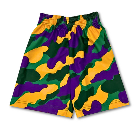 Men's Mardi Gras Camo Athletic Shorts (Each)