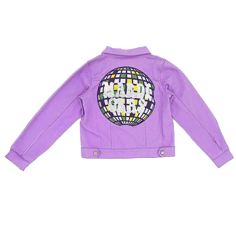 Lavender Mardi Gras Disco Jean Jacket (Each)
