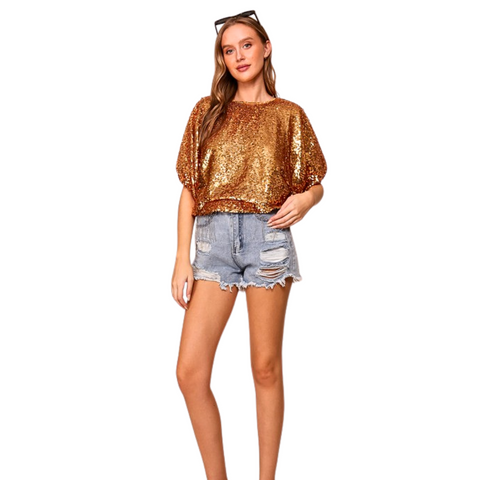 Gold Game Day Sequin Top (Each)