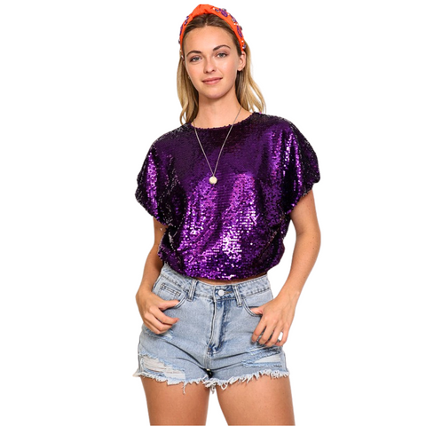 Purple Game Day Sequin Top (Each)