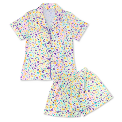 Adult Mardi Gras Cheetah Silk Pajamas (Each)