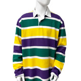 Purple, Green, and Gold Sriped Rugby Long Sleeve Shirt (Each)