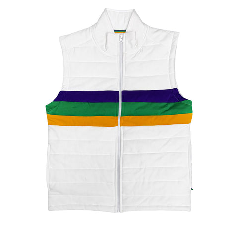 Adult White Chest Stripe Quilted Vest (Each)