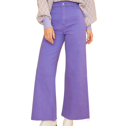 Lavender Mardi Gras Wide Leg Stretch Jeans (Each)