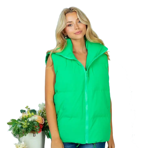 Mardi Gras Green Puffer Vest (Each)