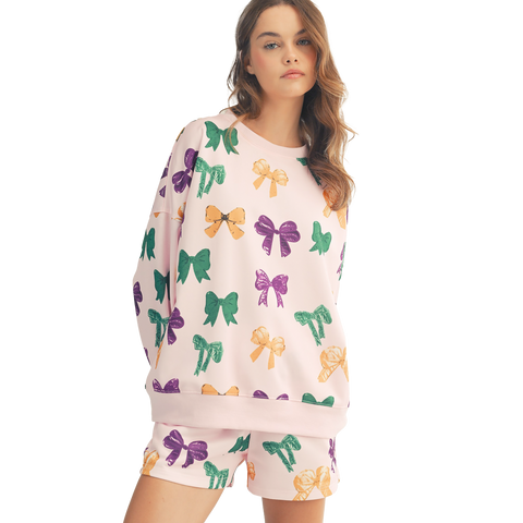 Mardi Gras Bow Pajama Set (Each)