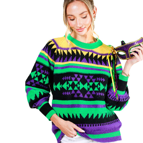 Mardi Gras Detailed Sweater (Each)