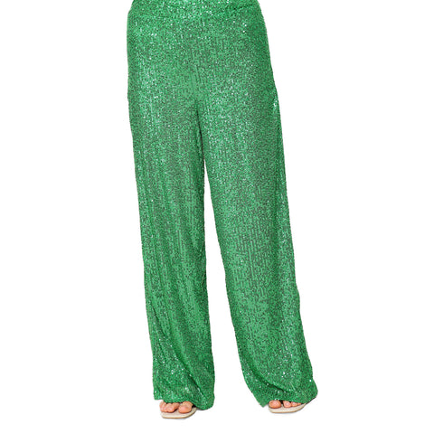 Green Sequin Mardi Gras Wide Leg Pants (Each)