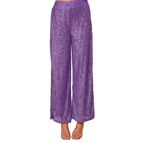 Purple Sequin Mardi Gras Wide Leg Pants (Each)