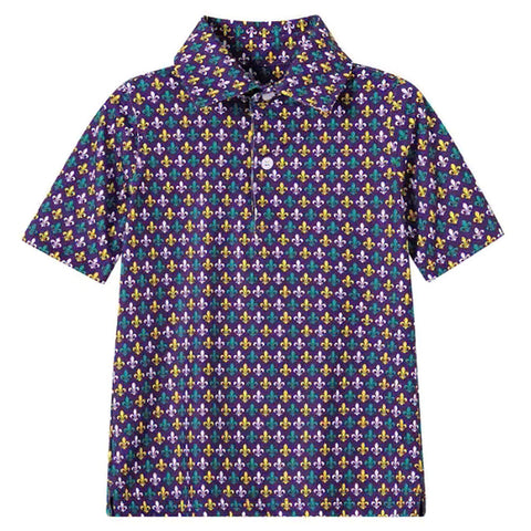 Men's Mardi Gras Fleur de Lis Collared Shirt (Each)