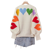 Rainbow Heart Shaped Patch Sweater (Each)