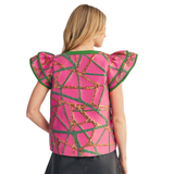 Abstract Metallic Jacquard Top (Each)