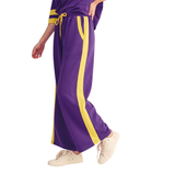 Purple and Gold Side Contrast Accent Casual Sweatpants (Each)